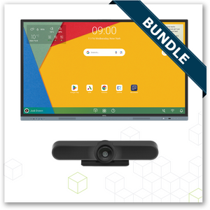 BenQ 75" EDLA-Certified RM7504 Interactive Display + Microsoft Teams-Certified Logitech Meetup Bundle