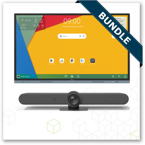 BenQ 86" EDLA-Certified RM8604 Interactive Display + Microsoft Teams-Certified Logitech Rally Bar Bundle