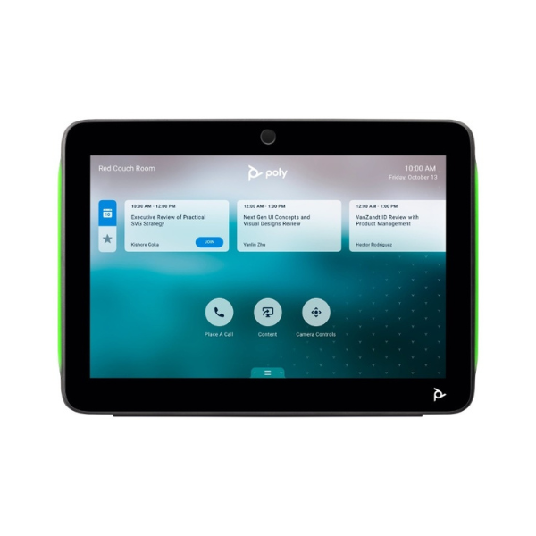 HP | Poly White TC10 Two-in-One Touch Panel for Meeting Room Scheduling or Meeting Room Control