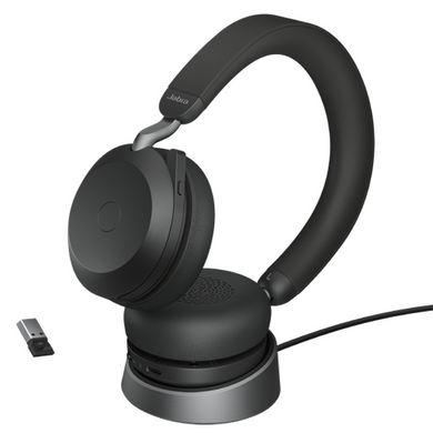 Jabra Evolve2 75 Headset on charging dock